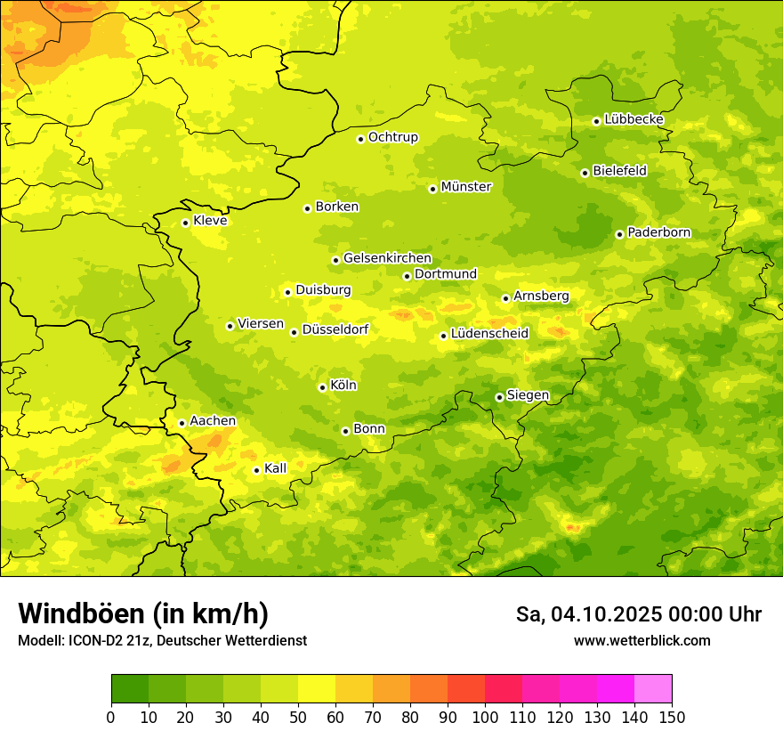Modellkarten Windgeschwindigkeit
