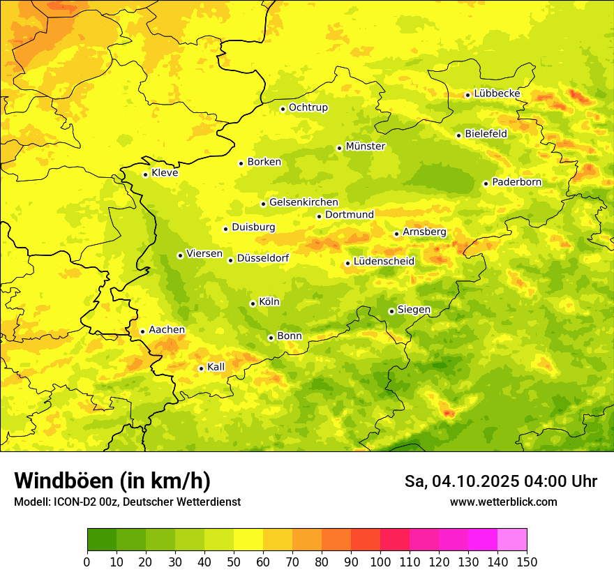 Modellkarten Windgeschwindigkeit