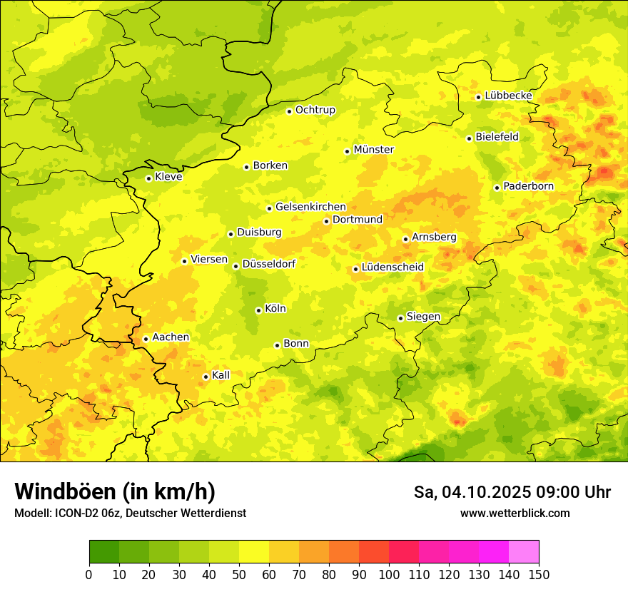 Modellkarten Windgeschwindigkeit