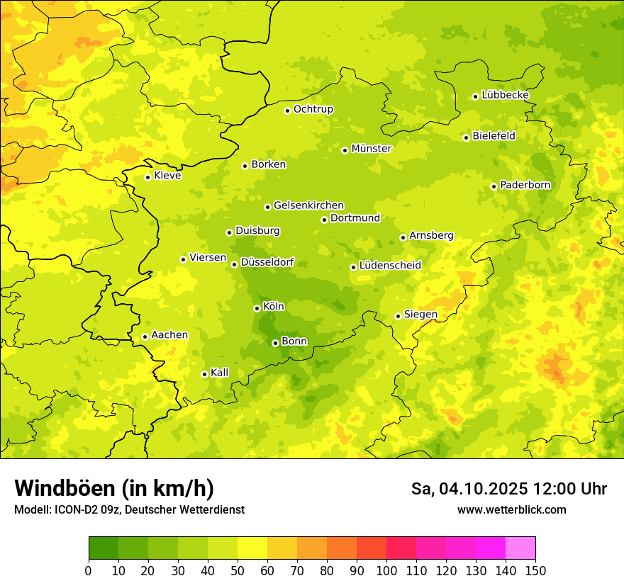 Modellkarten Windgeschwindigkeit