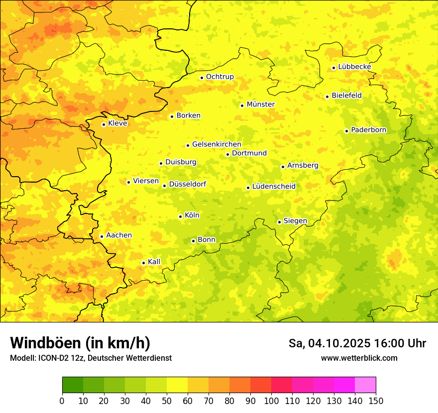 Modellkarten Windgeschwindigkeit