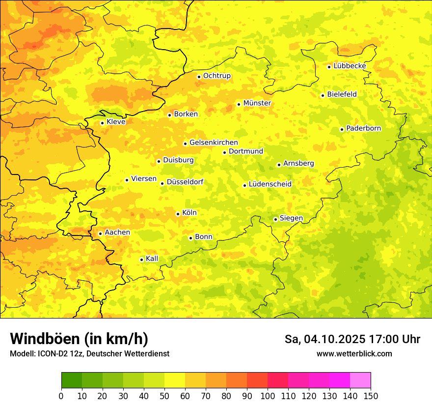 Modellkarten Windgeschwindigkeit