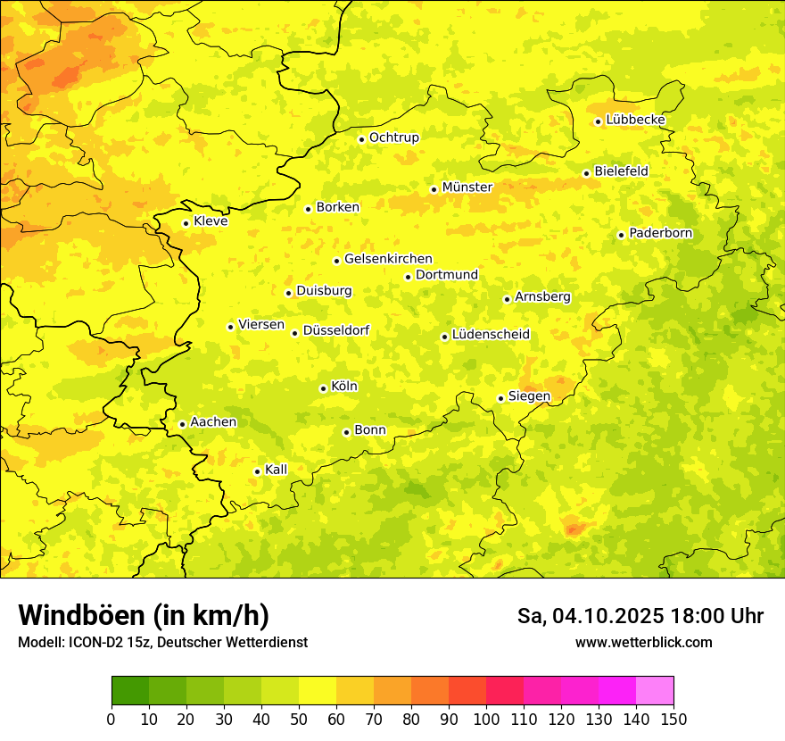 Modellkarten Windgeschwindigkeit