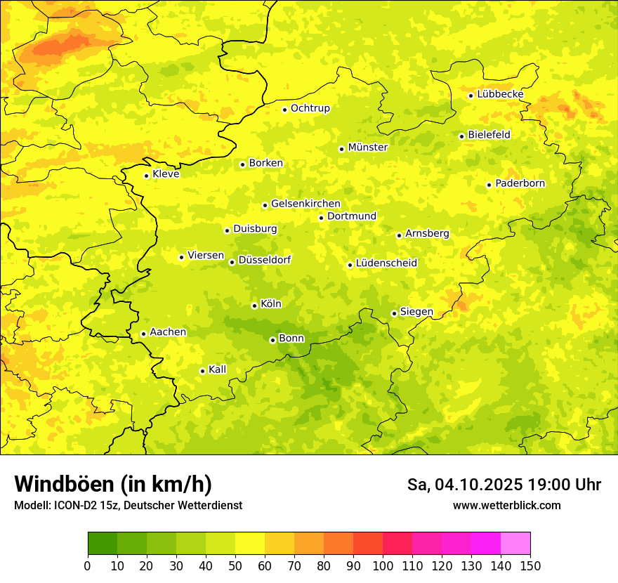 Modellkarten Windgeschwindigkeit