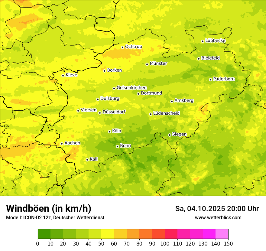 Modellkarten Windgeschwindigkeit
