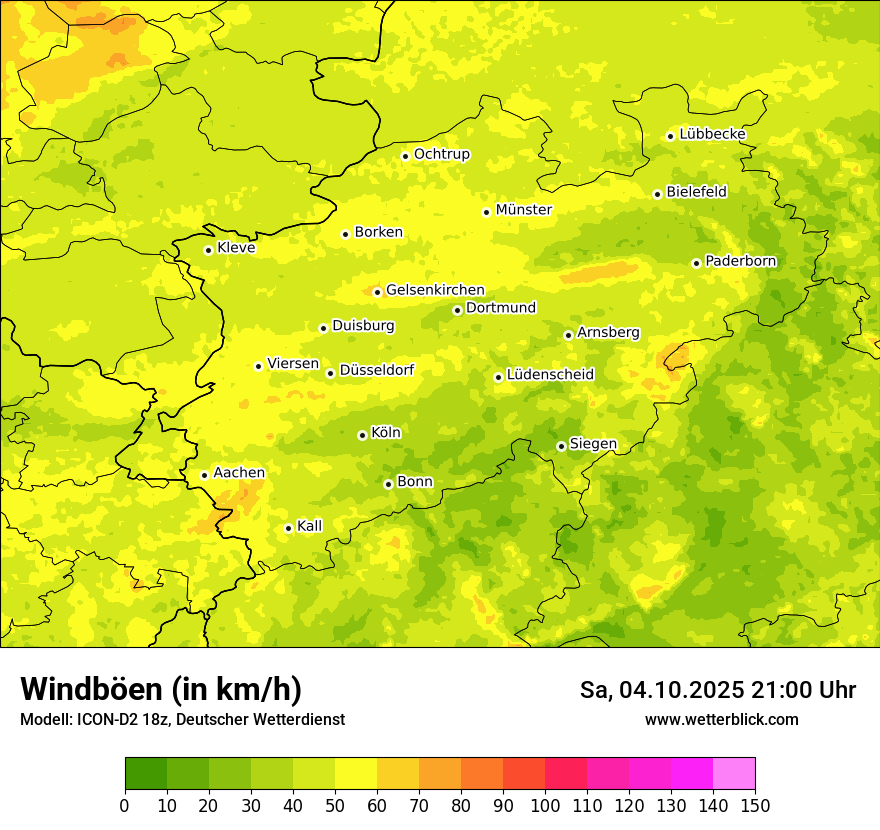 Modellkarten Windgeschwindigkeit