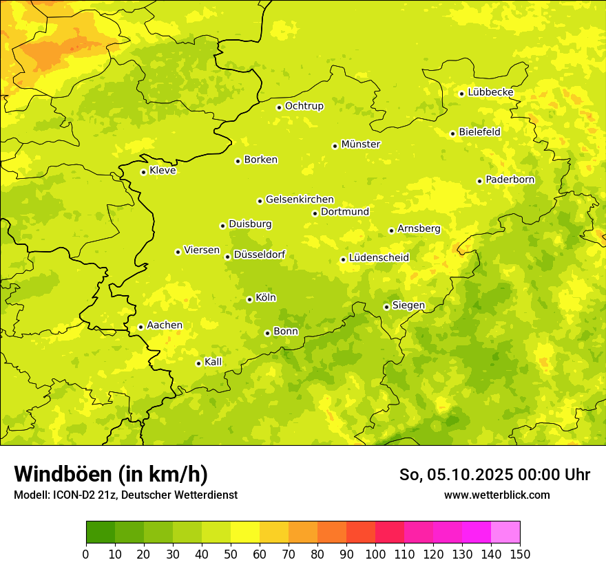 Modellkarten Windgeschwindigkeit