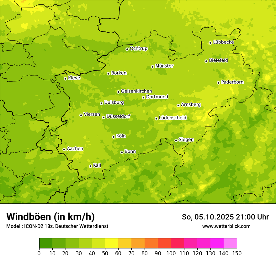 Modellkarten Windgeschwindigkeit