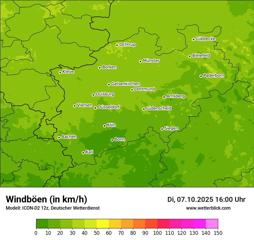 Modellkarten Windgeschwindigkeit