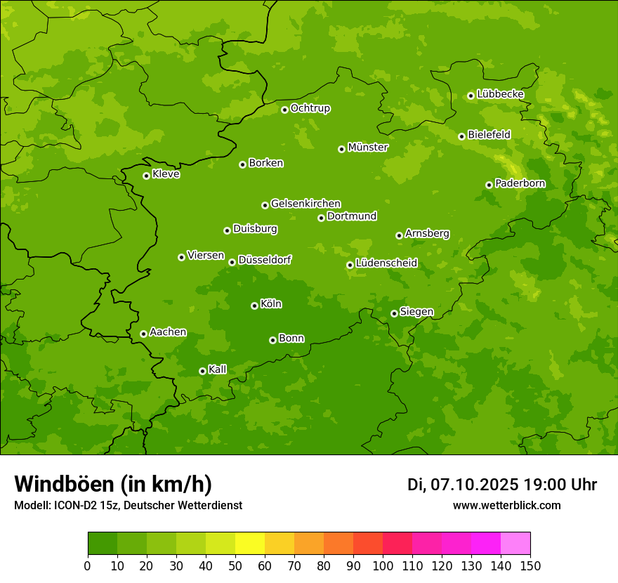 Modellkarten Windgeschwindigkeit