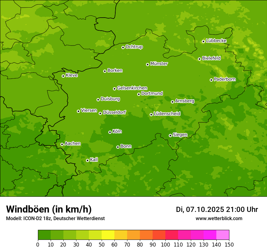 Modellkarten Windgeschwindigkeit