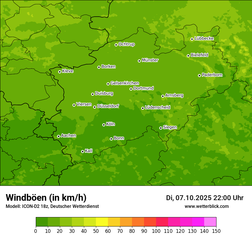 Modellkarten Windgeschwindigkeit
