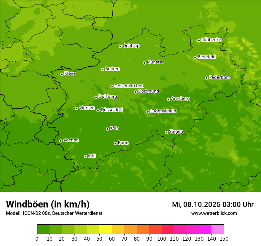 Modellkarten Windgeschwindigkeit