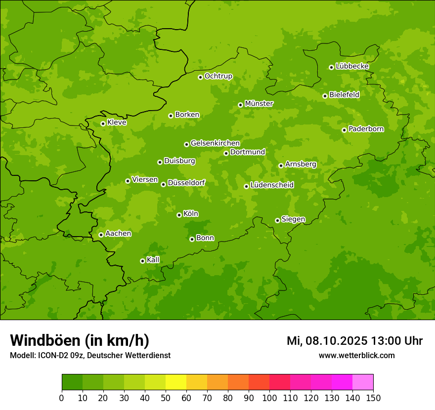 Modellkarten Windgeschwindigkeit