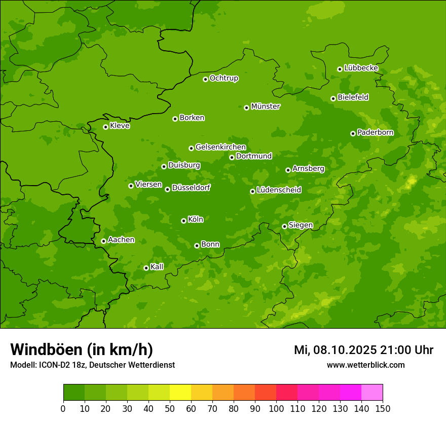 Modellkarten Windgeschwindigkeit