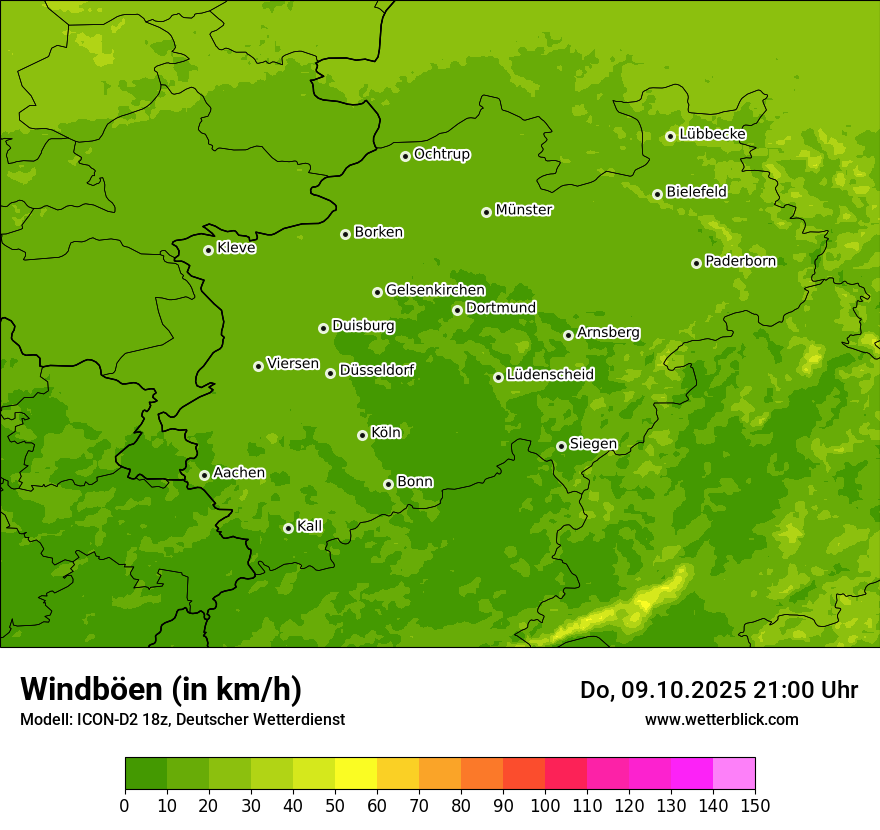 Modellkarten Windgeschwindigkeit