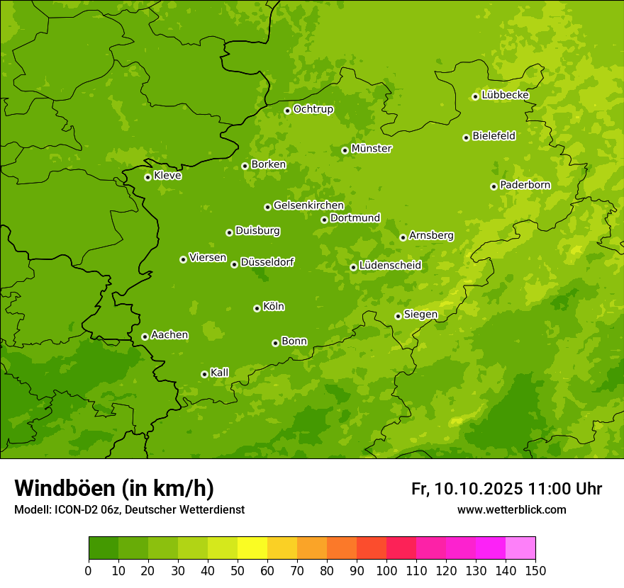 Modellkarten Windgeschwindigkeit