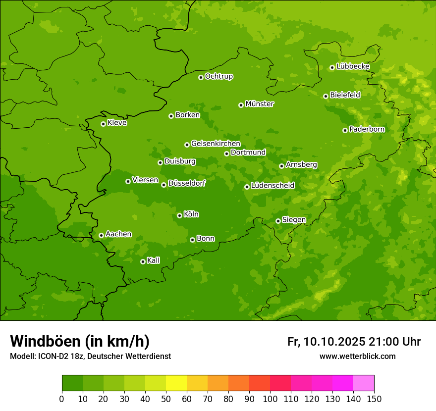 Modellkarten Windgeschwindigkeit