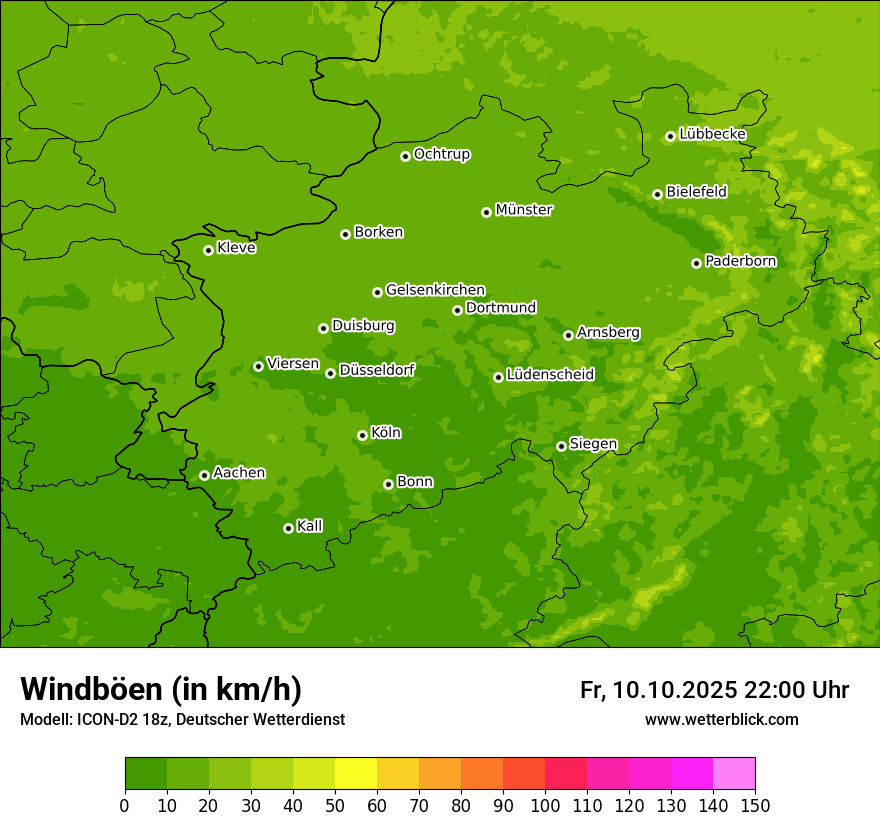 Modellkarten Windgeschwindigkeit