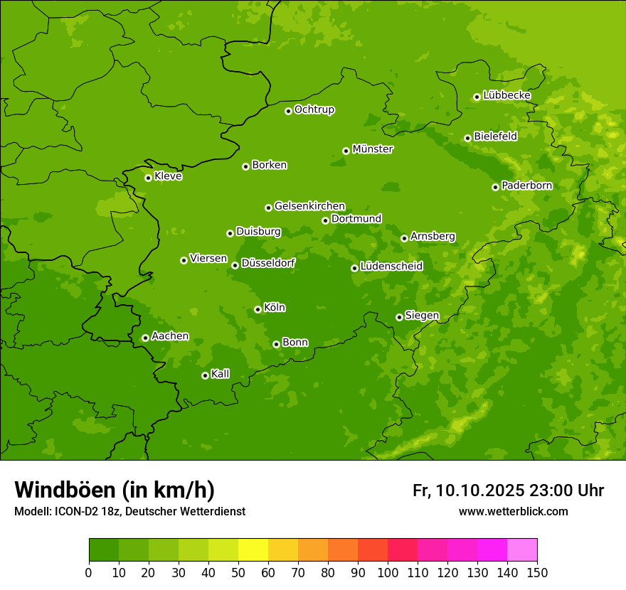 Modellkarten Windgeschwindigkeit