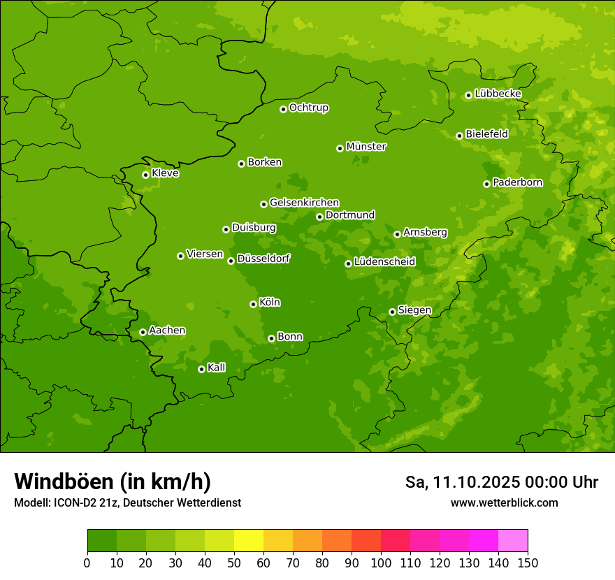 Modellkarten Windgeschwindigkeit