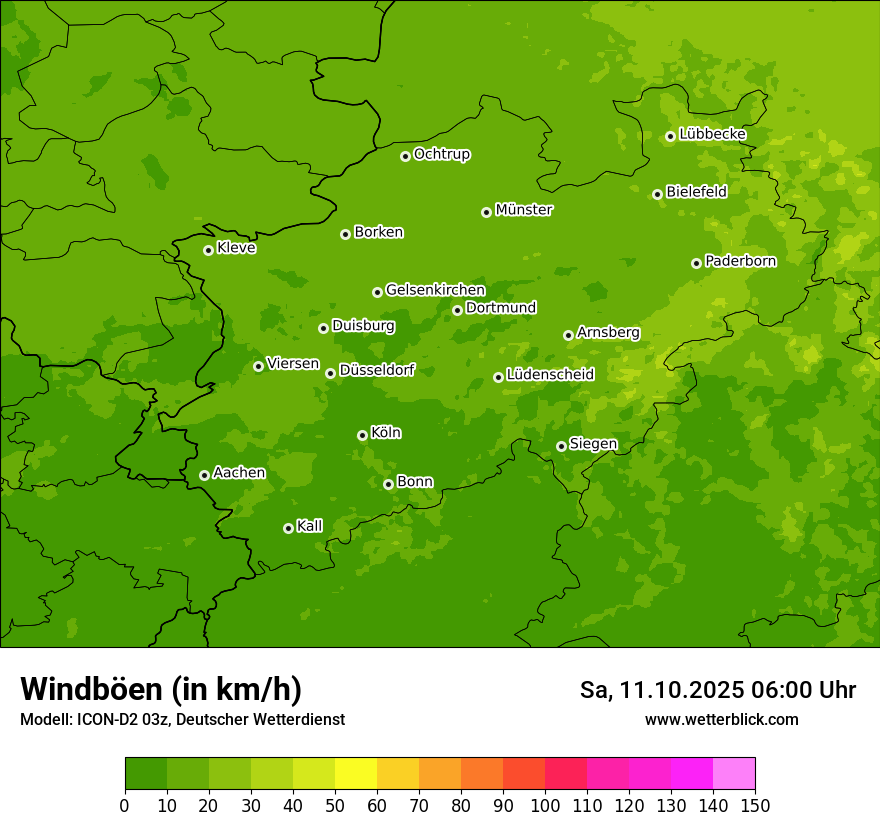 Modellkarten Windgeschwindigkeit