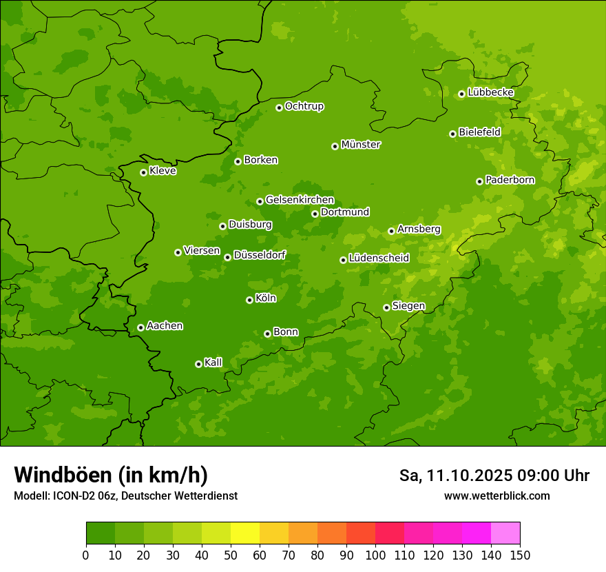 Modellkarten Windgeschwindigkeit