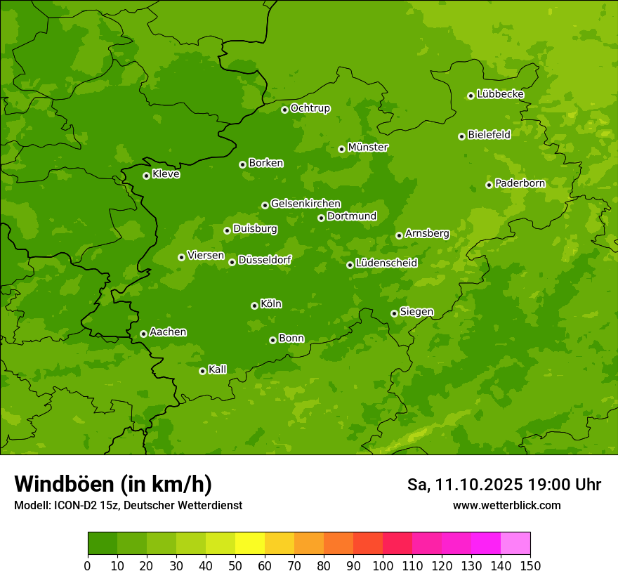 Modellkarten Windgeschwindigkeit