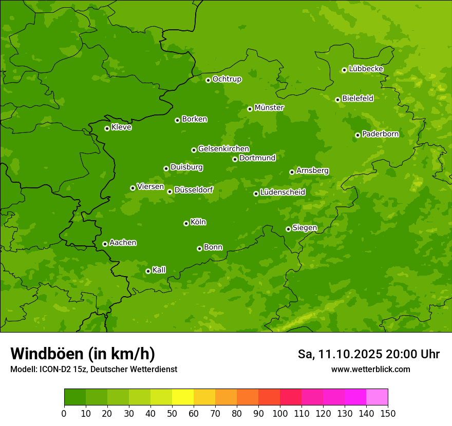 Modellkarten Windgeschwindigkeit
