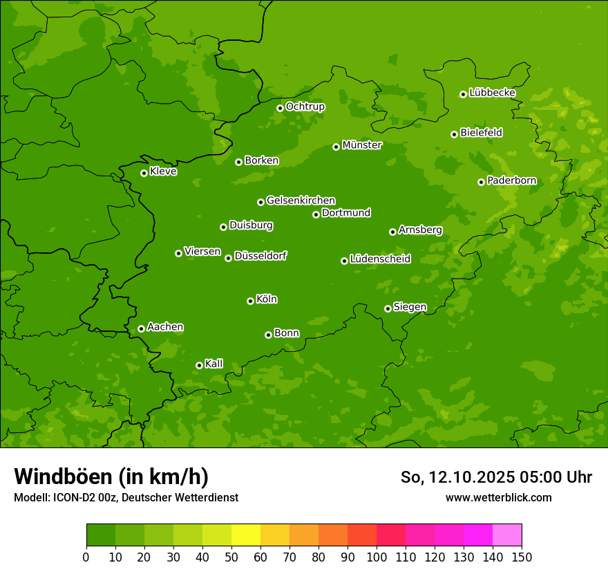 Modellkarten Windgeschwindigkeit