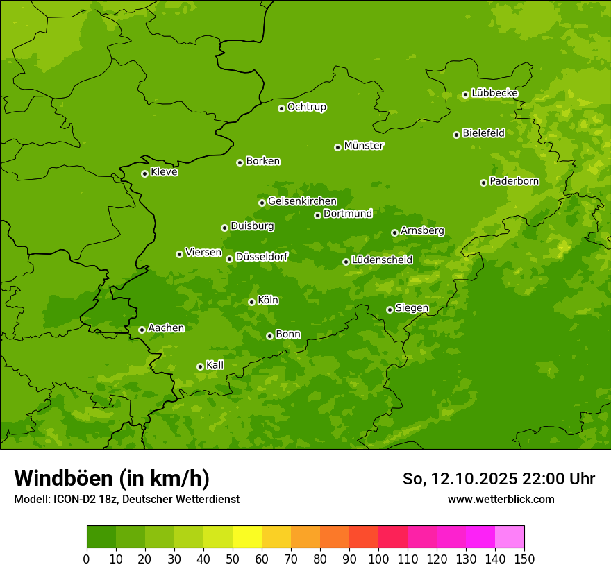 Modellkarten Windgeschwindigkeit