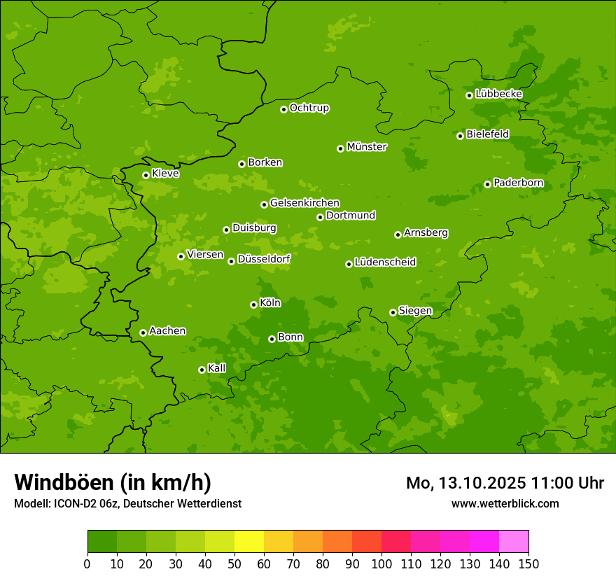 Modellkarten Windgeschwindigkeit