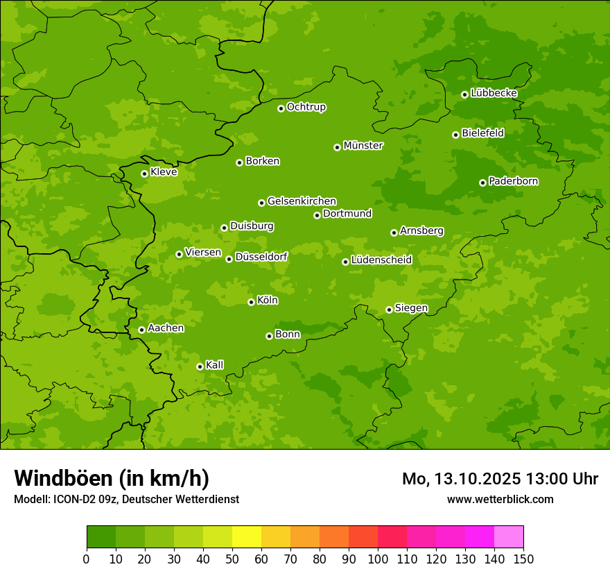 Modellkarten Windgeschwindigkeit