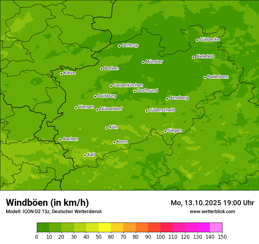 Modellkarten Windgeschwindigkeit
