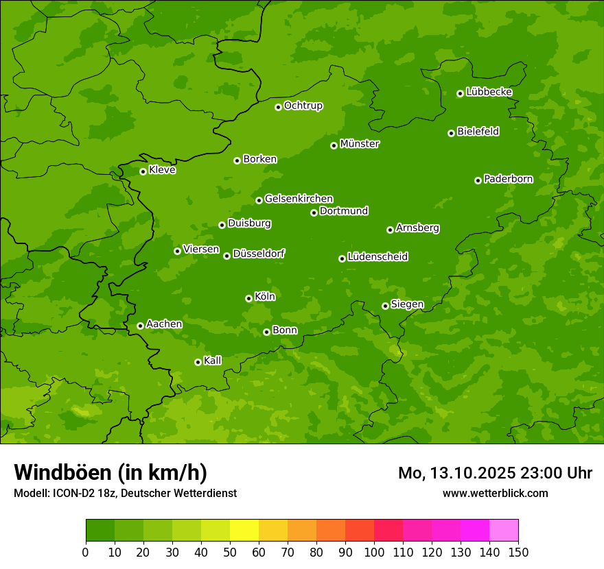Modellkarten Windgeschwindigkeit