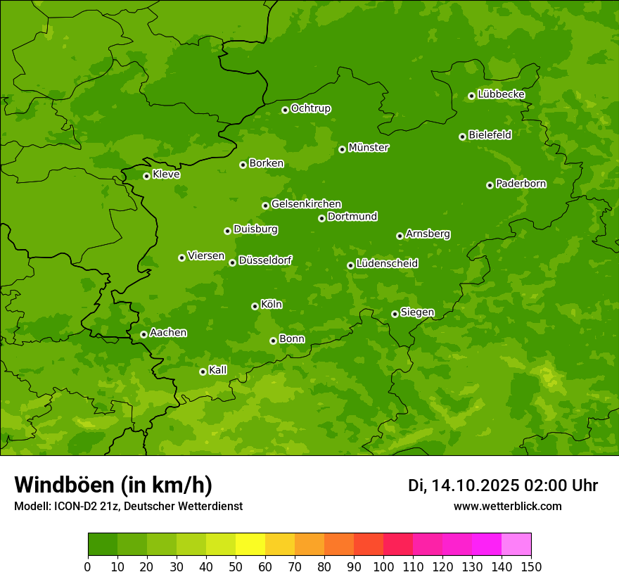 Modellkarten Windgeschwindigkeit
