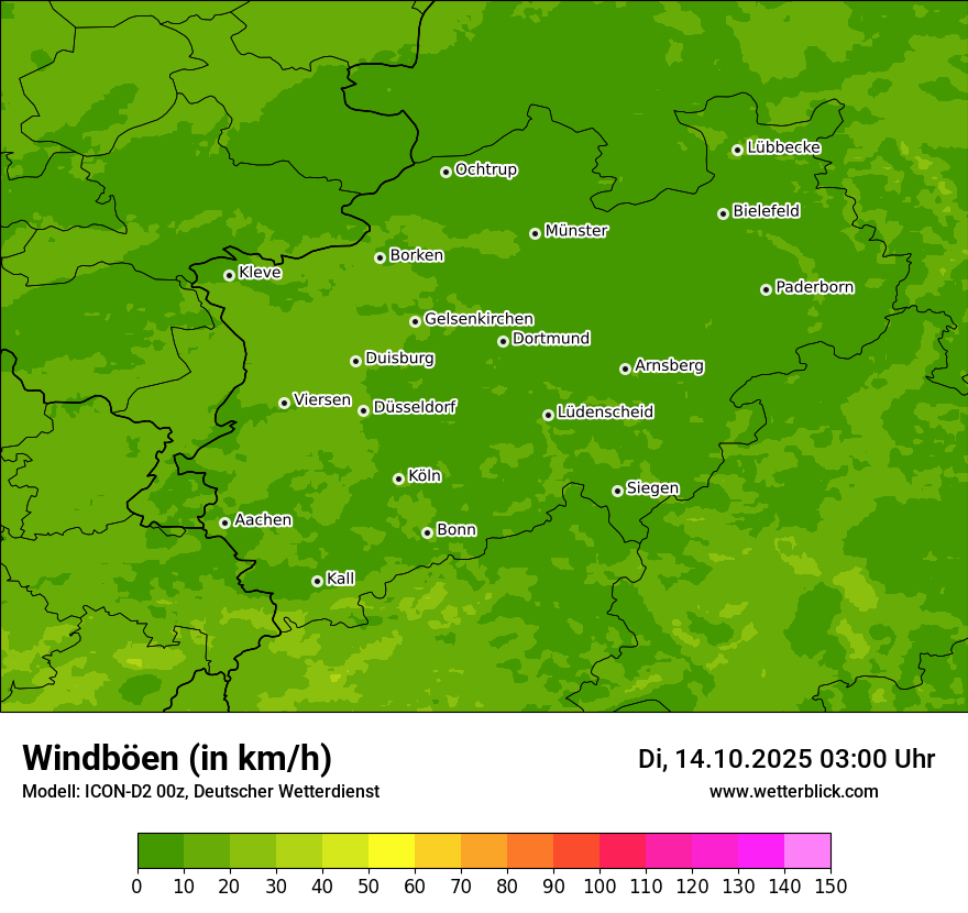 Modellkarten Windgeschwindigkeit