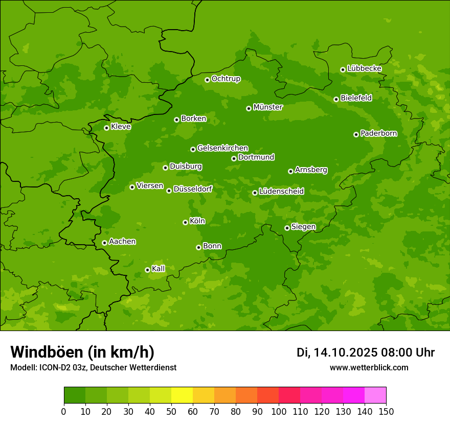Modellkarten Windgeschwindigkeit