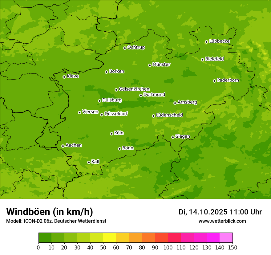 Modellkarten Windgeschwindigkeit
