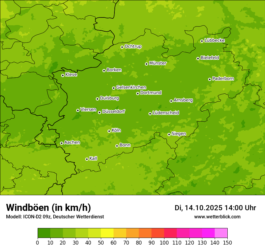 Modellkarten Windgeschwindigkeit