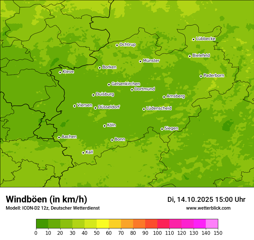 Modellkarten Windgeschwindigkeit