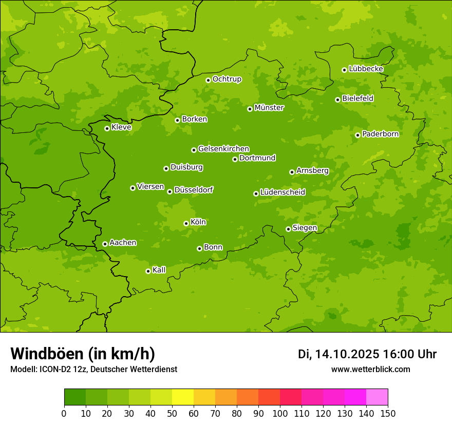 Modellkarten Windgeschwindigkeit