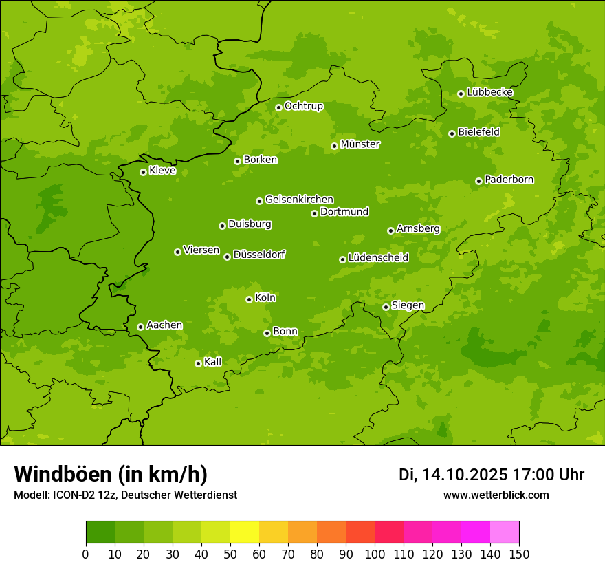 Modellkarten Windgeschwindigkeit