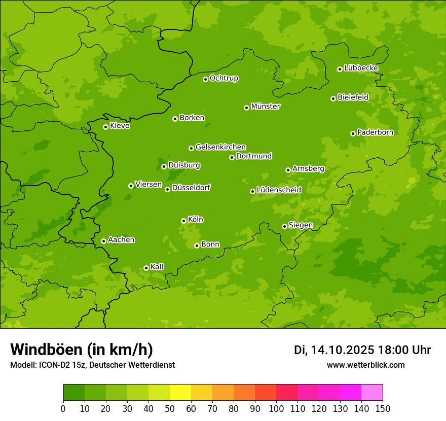 Modellkarten Windgeschwindigkeit