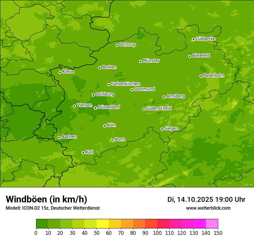 Modellkarten Windgeschwindigkeit