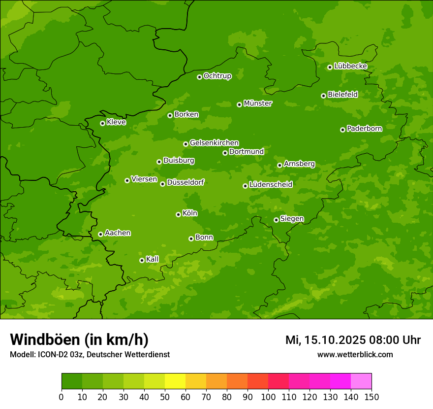 Modellkarten Windgeschwindigkeit