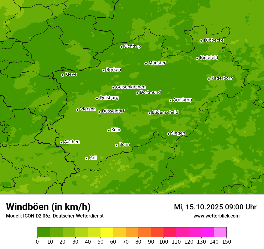 Modellkarten Windgeschwindigkeit