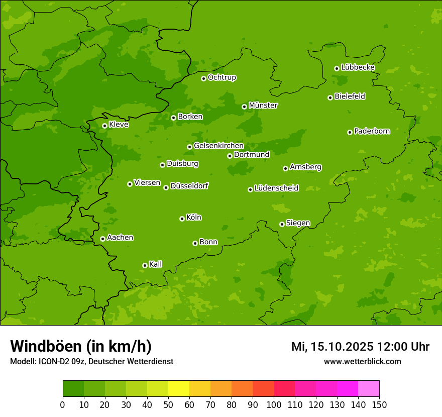 Modellkarten Windgeschwindigkeit