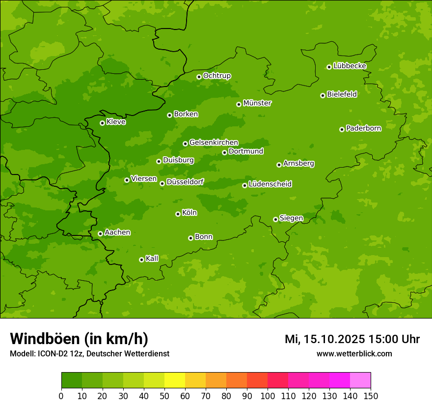 Modellkarten Windgeschwindigkeit