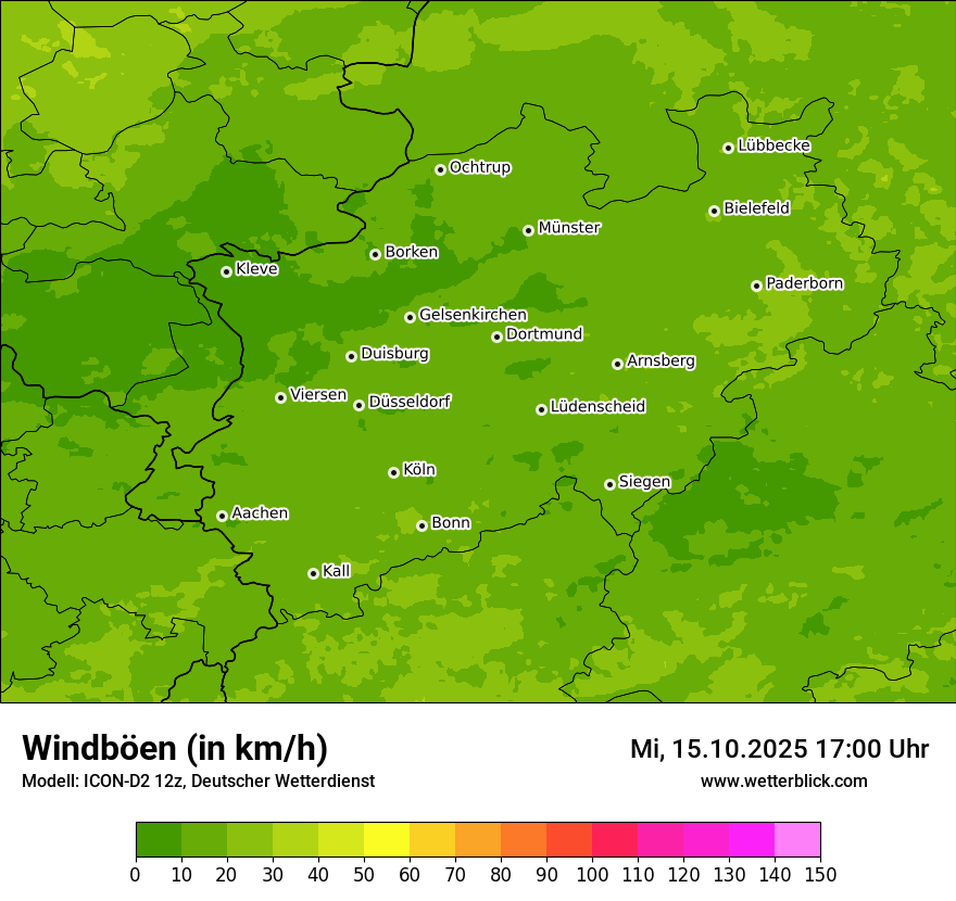 Modellkarten Windgeschwindigkeit